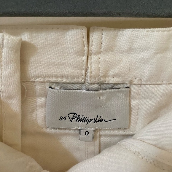 3.1 PHILLIP LIM OFF WHITE BELTED CARGO POPLIN MIDI SKIRT 100% COTTON - Picture 7 of 12